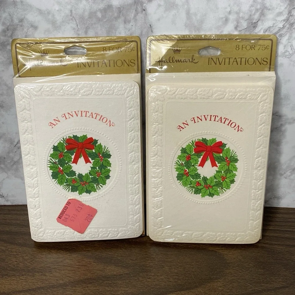 VTG Hallmark Holiday Seasonal Christmas Party INVITATIONS 2x8pk (16 Total)